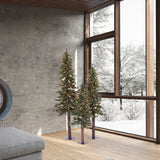 Vickerman 4ft. 5ft. 6ft. Alpine Artificial Christmas Tree Set Warm White LED Lights_1