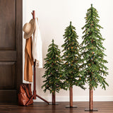 Vickerman 4ft. 5ft. 6ft. Alpine Artificial Christmas Tree Set Multi-colored LED Lights - BulbAmerica