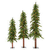 Vickerman 4ft. 5ft. 6ft. Alpine Artificial Christmas Tree Set Multi-colored LED Lights