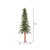 Vickerman 9ft. x 56in. Alpine Artificial Christmas Tree Warm White LED Lights - BulbAmerica
