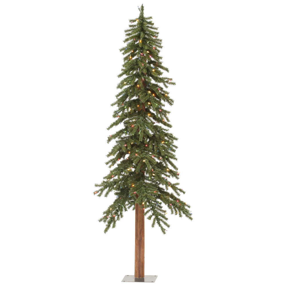 Vickerman 9ft. x 56in. Alpine Artificial Christmas Tree Multi-colored LED Lights