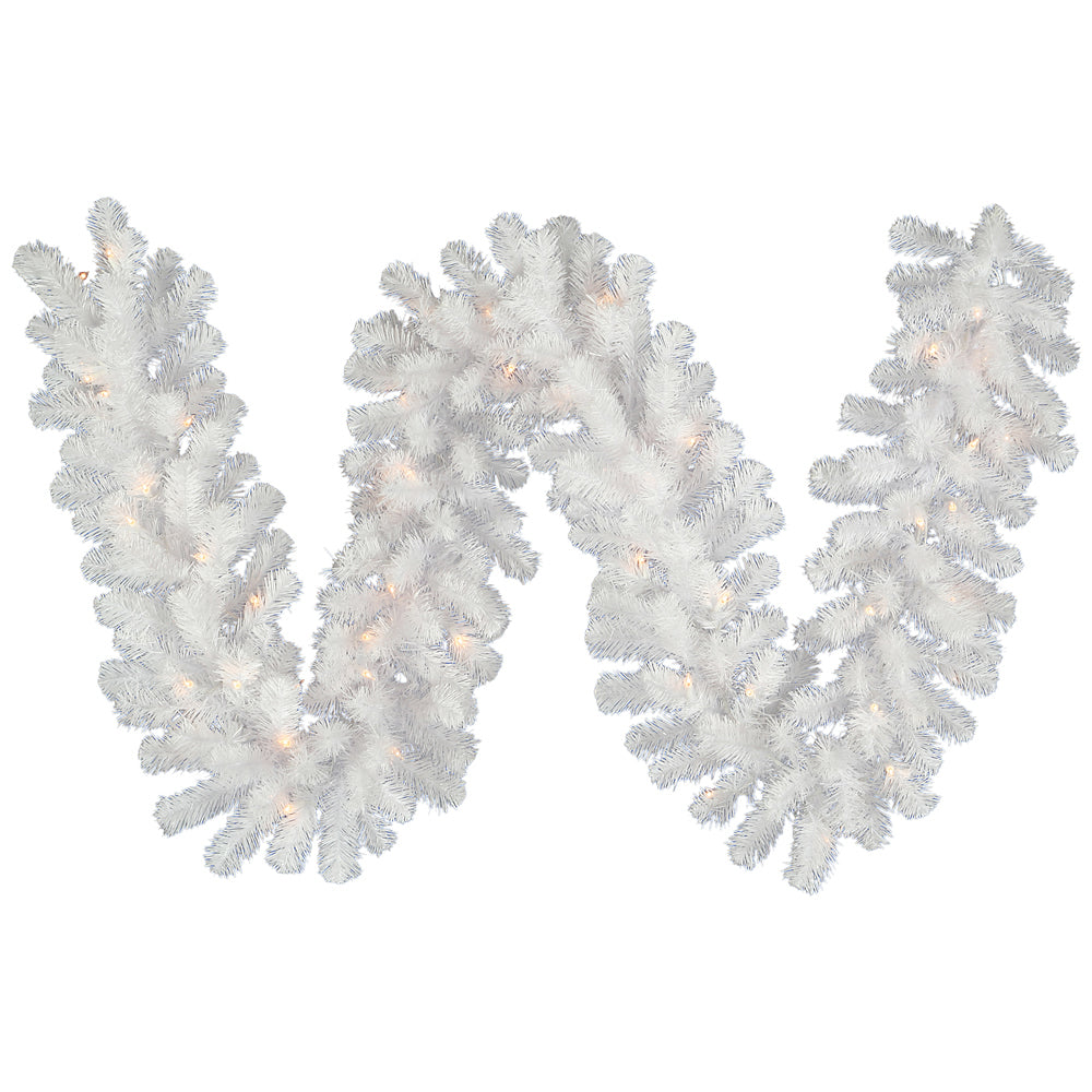 9' x 12" Crystal White Garl 50Led Warm White