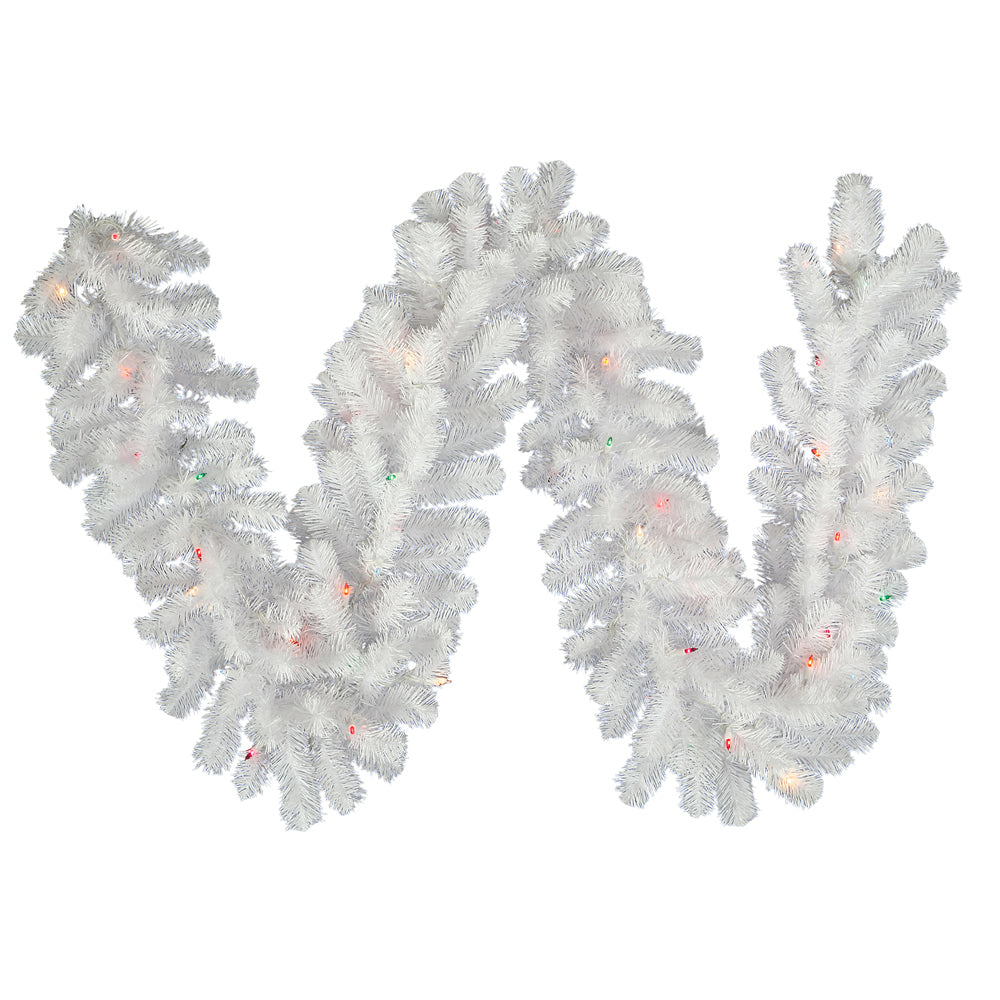 9' x 12" Crystal White Garl 50Led Multi