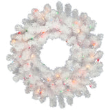 Vickerman 24in. White 160 Tips Wreath 55 Frosted Multicolor Wide Angle LED