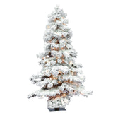 Vickerman 6ft. Flocked Spruce Artificial Christmas Tree with 300 Clear Lights