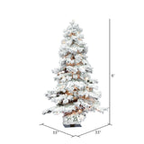 Vickerman 6ft. Flocked Spruce Artificial Christmas Tree with 300 Clear Lights_1