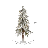 Vickerman 2ft. Alpine Artificial Christmas Tree in LED lights - BulbAmerica