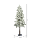 Vickerman 5ft. x 28in. Flocked Alpine Artificial Christmas Tree Unlit - BulbAmerica