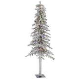 Vickerman 7ft.Alpine Artificial Christmas Tree Multi-Colored LED lights