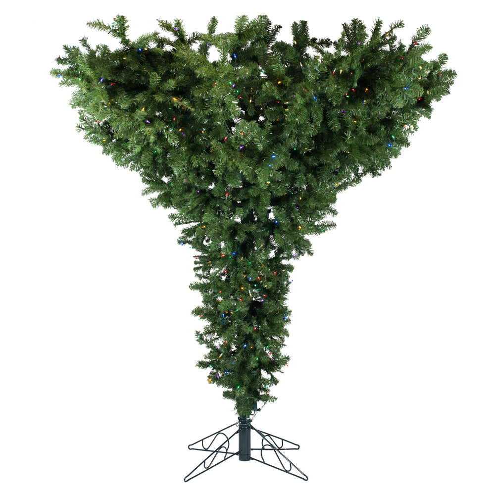 Vickerman 7.5ft. Upside Down Artificial Christmas Tree Multi-Colored LED Lights