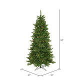 Vickerman 6.5ft. Camdon Fir Slim Artificial Christmas Tree in LED Lights_1