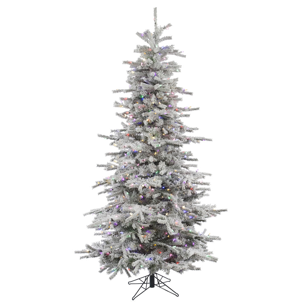 Vickerman 10ft. Sierra Fir Slim Artificial Christmas Tree Multi-Colored LED lights
