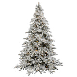Vickerman 12Ft Flocked White on Green Christmas Tree 1850 Warm White Italian LED