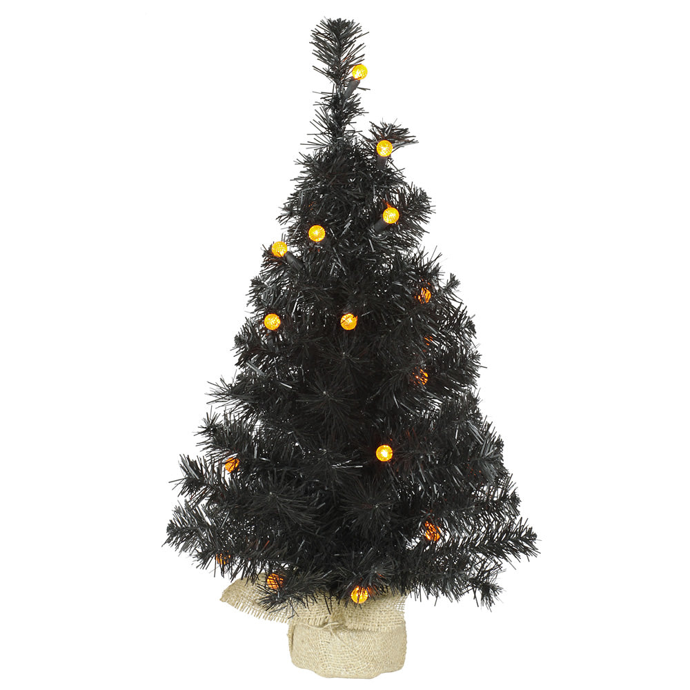 24" Black Pine Tree G12 25LED Orange