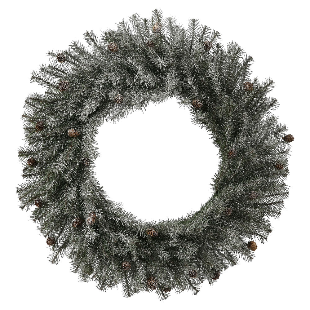 24" Frosted Pistol Pine Wreath 280T