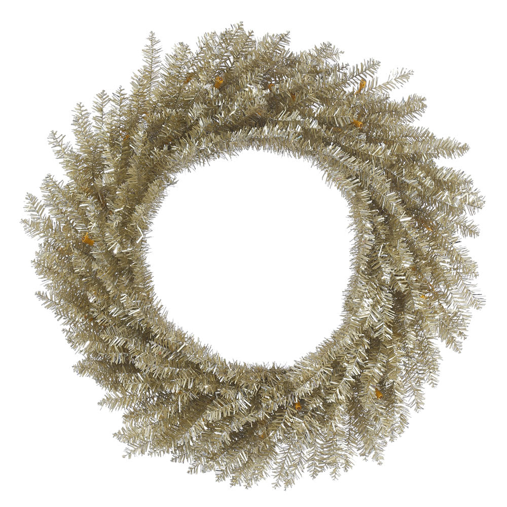 30in. Champagne Tinsel Wreath 280Tips