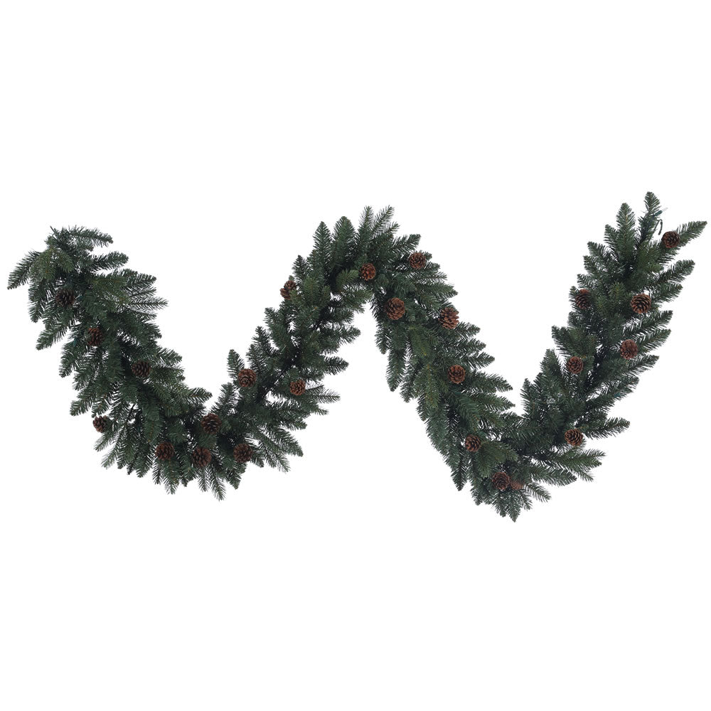 9Ft. x 14in. Aberdeen Spruce Garland 50 Clear Lights 200Tips