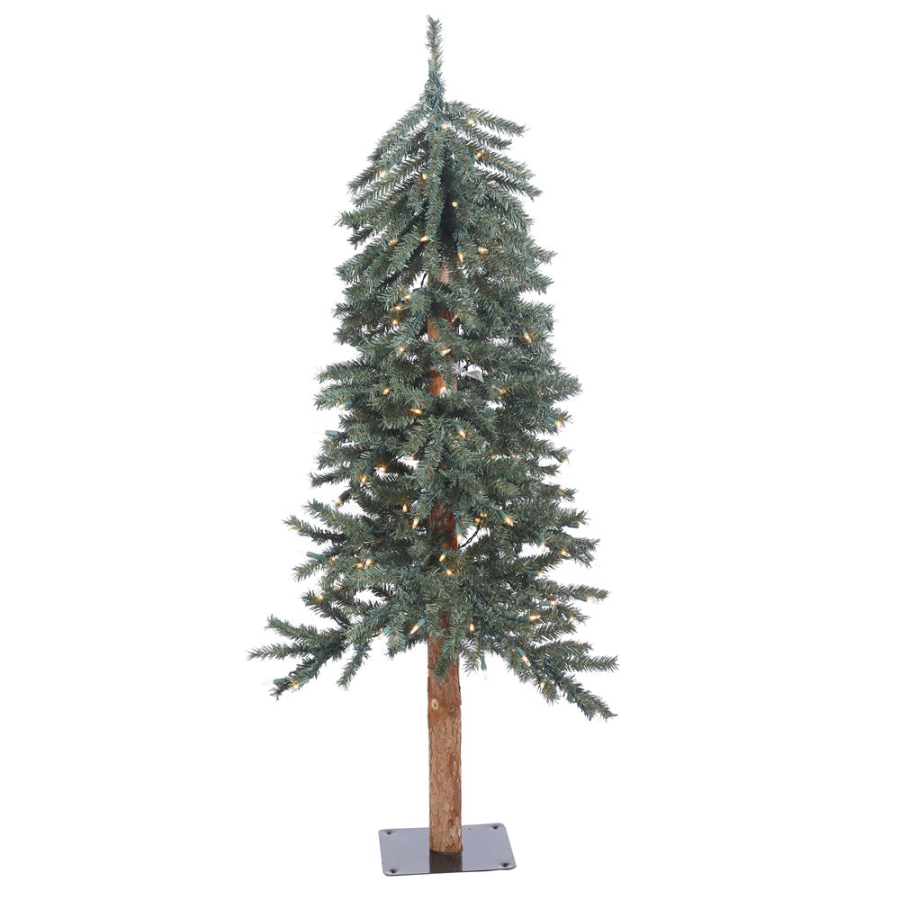 Vickerman 4ft. Bark Alpine Artificial Christmas Tree in LED Lights