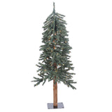 Vickerman 4ft. Bark Alpine Artificial Christmas Tree in LED Lights