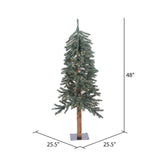 Vickerman 4ft. Bark Alpine Artificial Christmas Tree in LED Lights_1