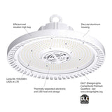 Hubbell Round LED High Bay 200W 28,000Lm 4000K & 18in Diffuse Acrylic Reflector_1