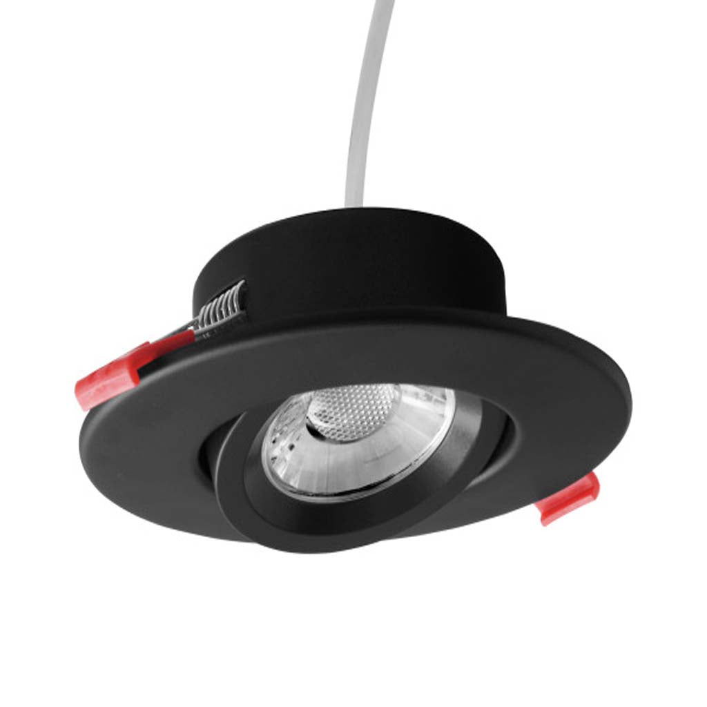 Nicor 4-in Black Selectable Canless Adjustable Gimbal LED Recessed Downlight
