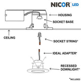 Nicor 5/6-in LED Gimbal Downlight Retrofit Kit 4000K Oil-Rubbed Bronze - BulbAmerica