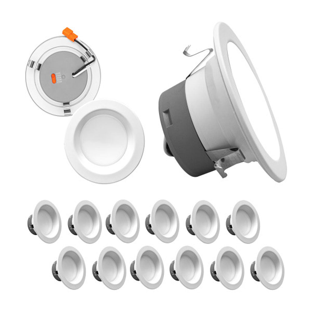 12Pk - Nicor 4-in White Selectable Recessed LED Downlight