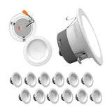 12Pk - Nicor 4-in White Selectable Recessed LED Downlight