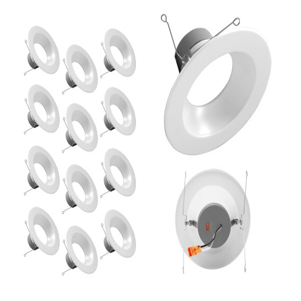 12Pk - Nicor 5/6-in White Selectable Recessed LED Downlight
