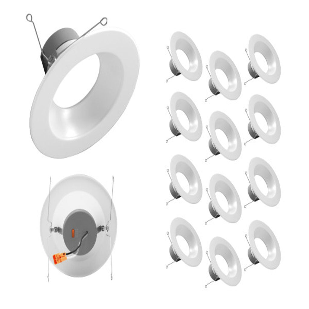 12Pk - Nicor 5/6-in White Selectable Recessed LED Downlight