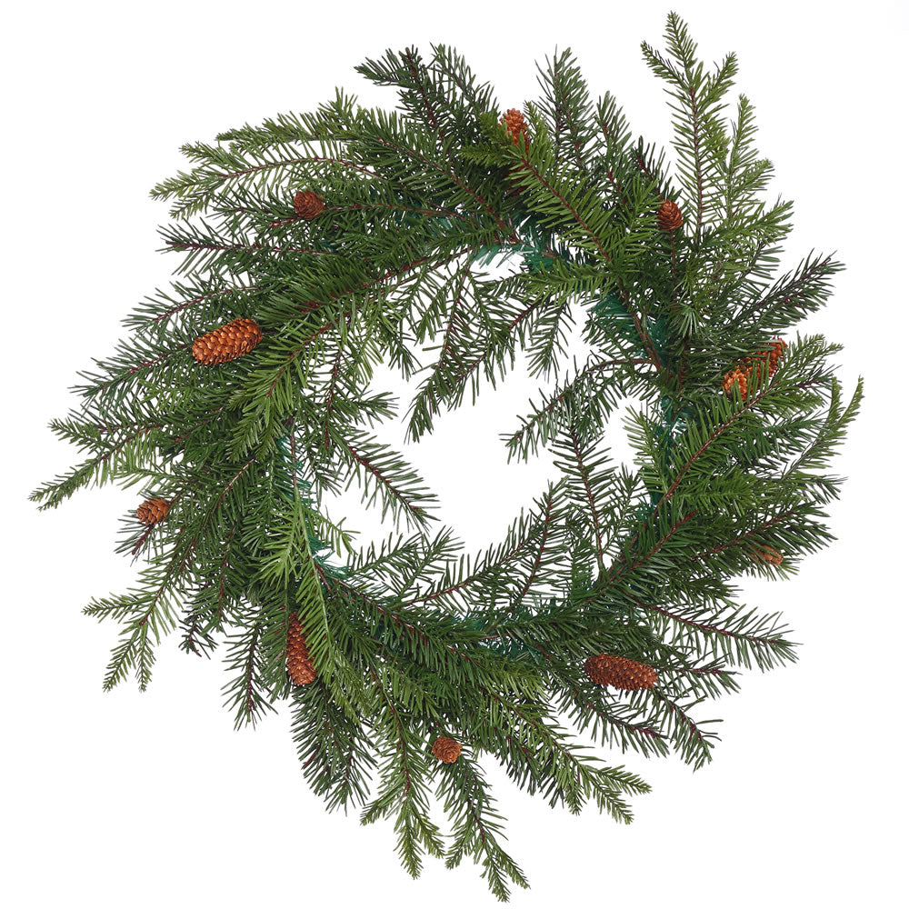 23in. Douglas Fir Wreath w/Cones 125 PE Tips