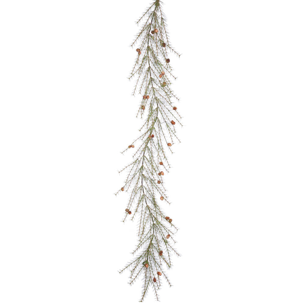 6Ft. x 15in. Cypress Pine Garland w/Cones 95 Hard Needle Tips