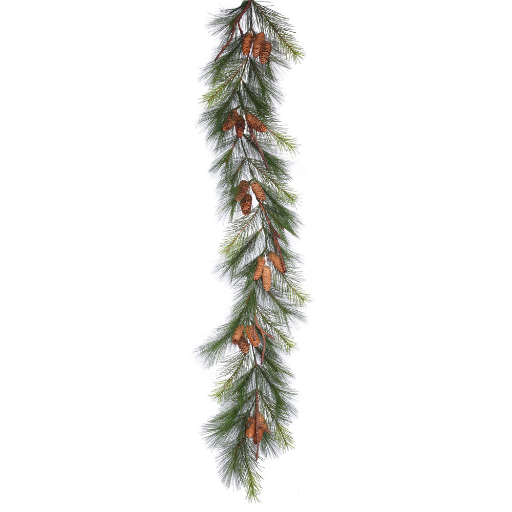 6Ft. x 15in. Bavarian Pine Garland w/Cones 38 Hard Needle Tips