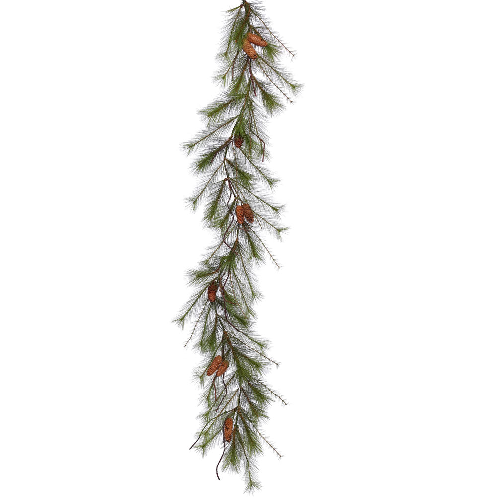 6Ft. x 13in. Big Fork Pine Garland w/Cones 55 Hard Needle Tips