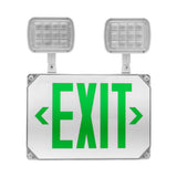 Nicor LED Emergency Exit Sign with Adjustable Light Heads Green Lettering