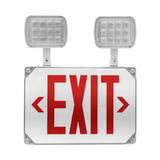 Nicor LED Emergency Exit Sign with Adjustable Light Heads Red Lettering