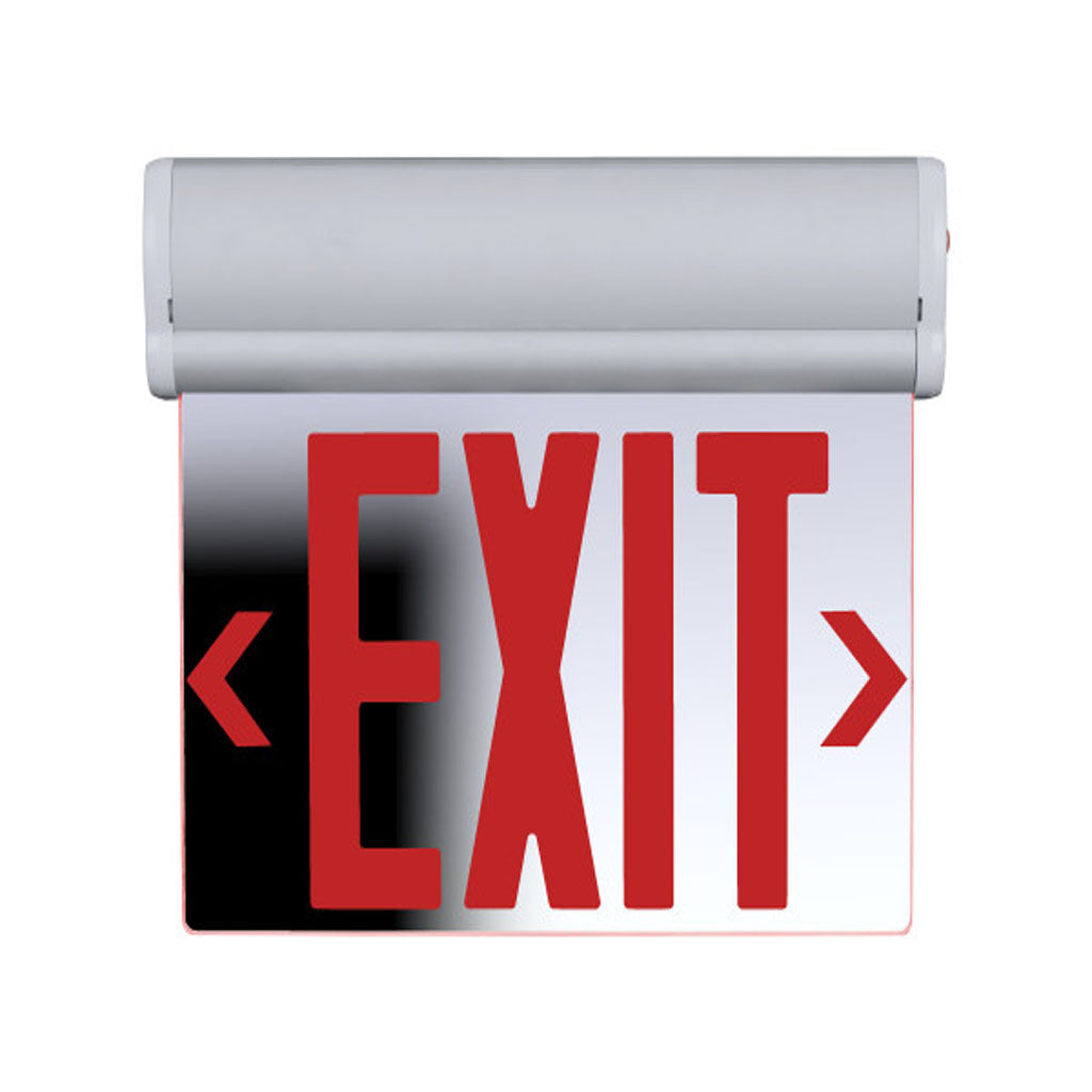 Nicor EXL220 Edge-Lit LED Emergency Exit Sign Mirrored with Green Lettering