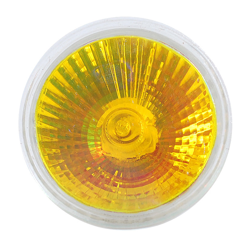 EXT/Y Platinum MR16 50w 12v Yellow Color w/ Front Glass GU5.3 Halogen Light Bulb