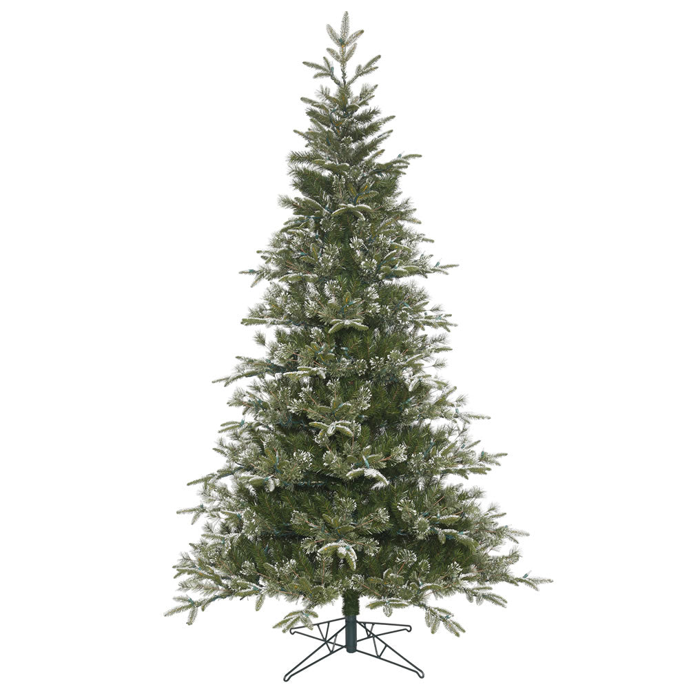 12Ft Frosted Pasco Mixed Pine Medium White/Green Christmas Tree 6168 PE/PVC Tips
