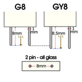 SUNLITE 100W 120V GY8 Bi-Pin Base Clear Halogen Bulb - BulbAmerica