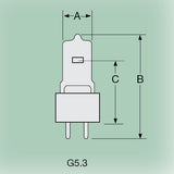 Ushio 1000254 - DZA 30W 10.8V G5.3 Miniature Stage Studio Light Bulb - BulbAmerica