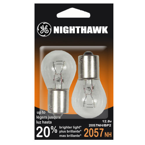 2 Bulbs - GE 89237 2057 NH Nighthawk 27w 12.8v S8 BAY15d Automotive Lamp