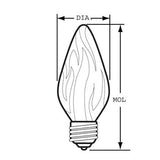 GE 25 watt Flame Tip F15 Halogen lamp deliver crisp white light - 2 Bulbs - BulbAmerica
