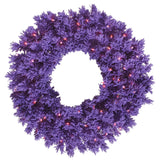 Vickerman 36in. Purple 260 Tips Wreath 100 Purple Mini Lights