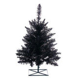 Vickerman Unlit 3' x 25" Black Fir Artificial Tree - 234 PVC Tips - Metal Stand