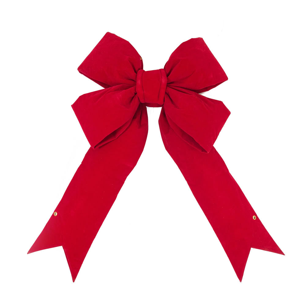 24" x 30" Red Velvet Indoor Bow 7" Size