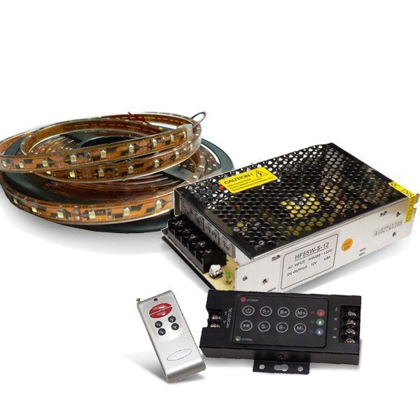 16.4ft RGB 300 SMD Flexible LED Strip w/ Power Supply and Controller Package