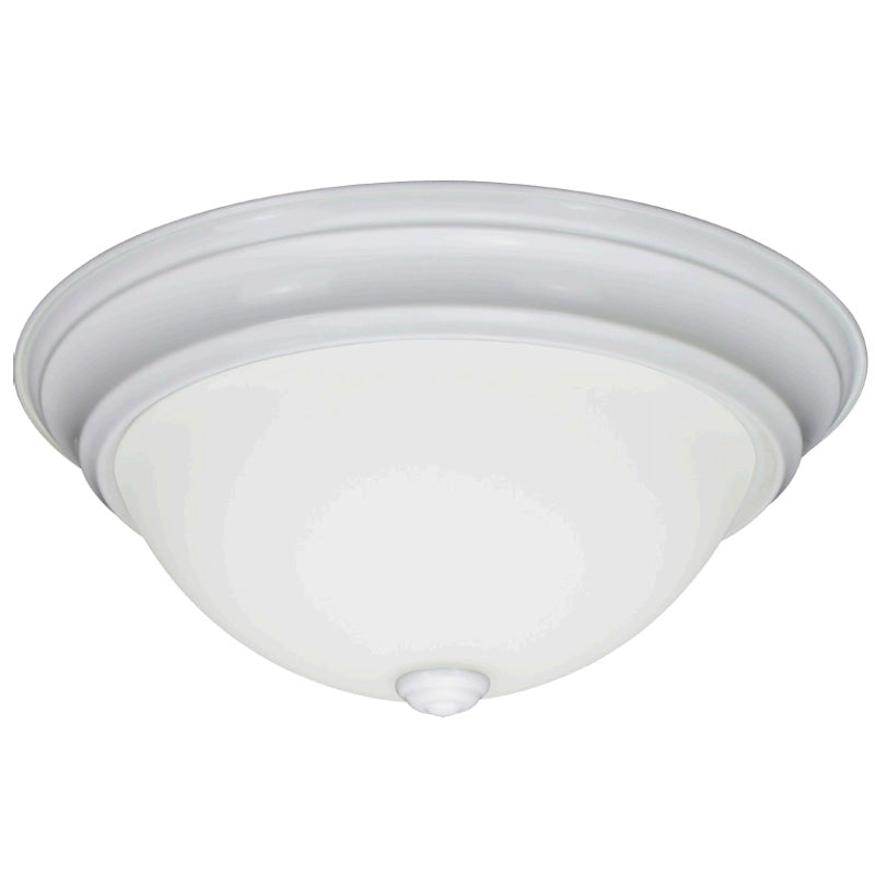 Luxrite 18W 13in LED Ceiling Fixture 4000k White Finish Frosted Glass Dome