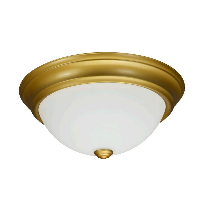 Luxrite 18W 13in LED Ceiling Fixture 3000k Gold Finish Frosted Glass Dome